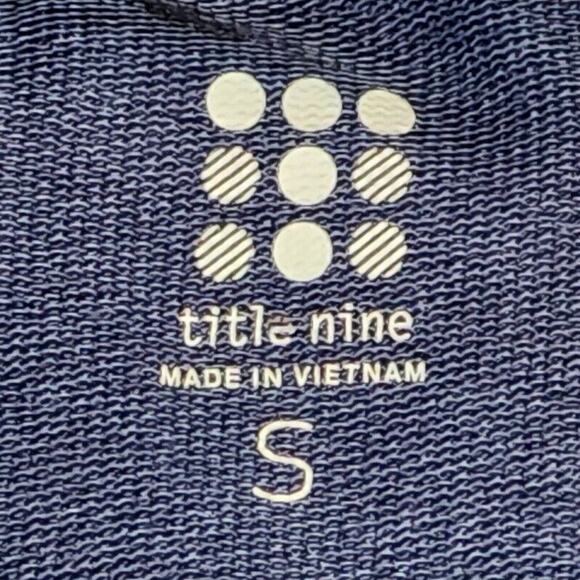 Title Nine Sweatshirt Women S Manresa Blue Hoodie Kangaroo Pocket Side Slits - Picture 4 of 6